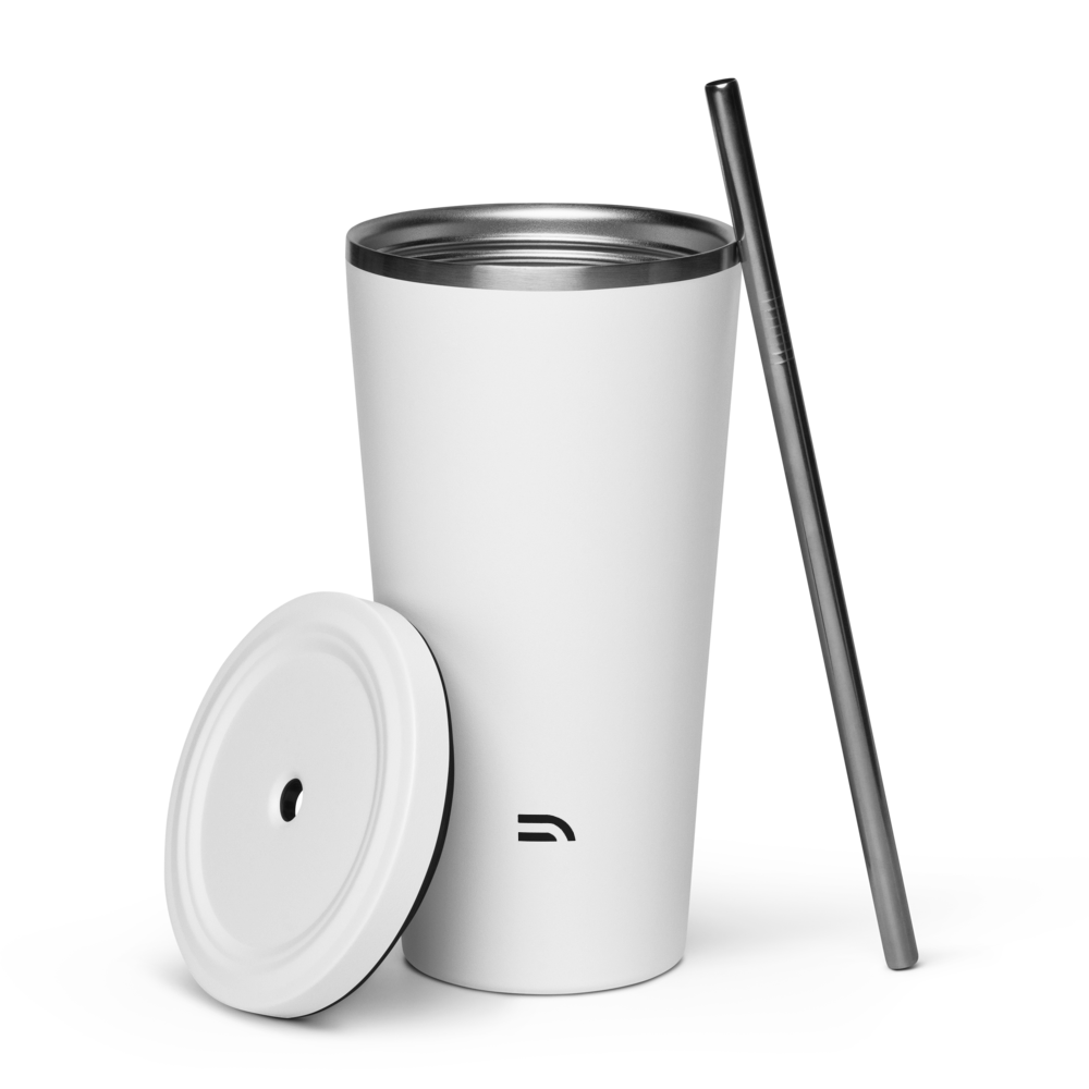Insulated tumbler with a straw - Frost