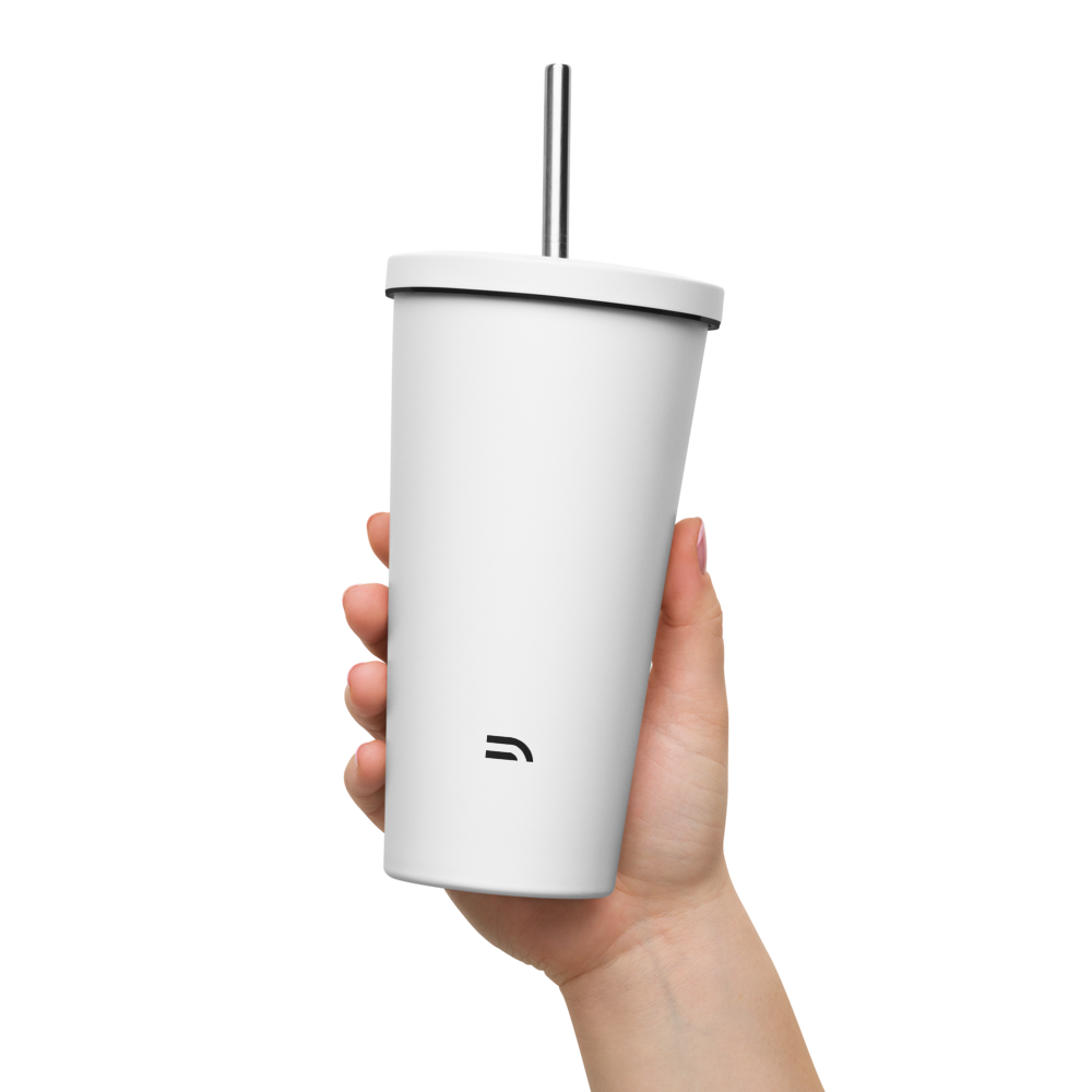 Insulated tumbler with a straw - Frost