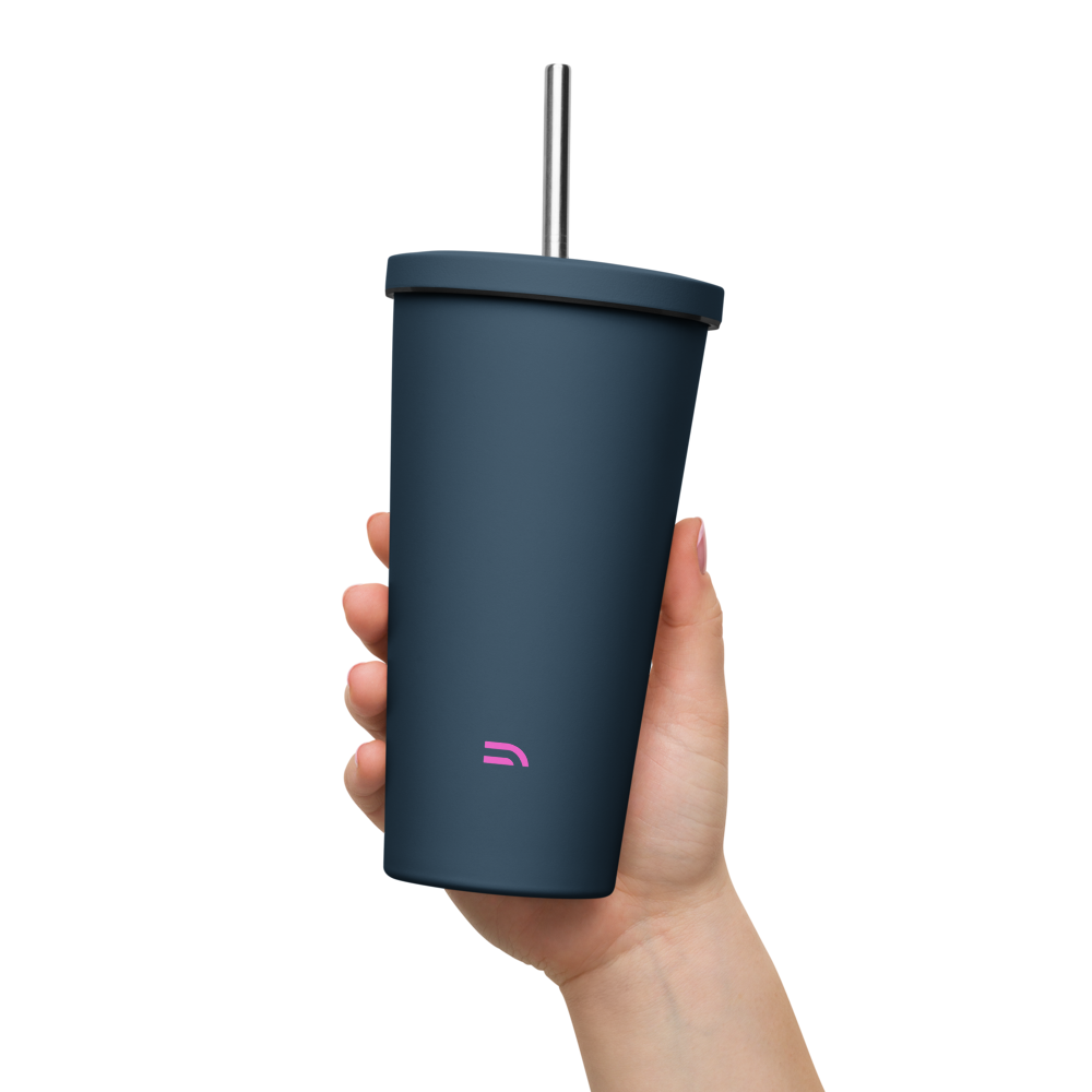 Insulated tumbler with a straw - Storm