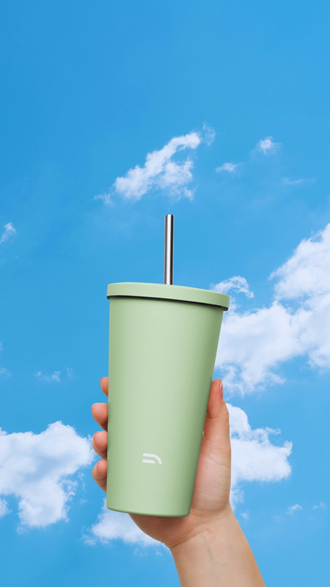 Insulated tumbler with a straw - JADE