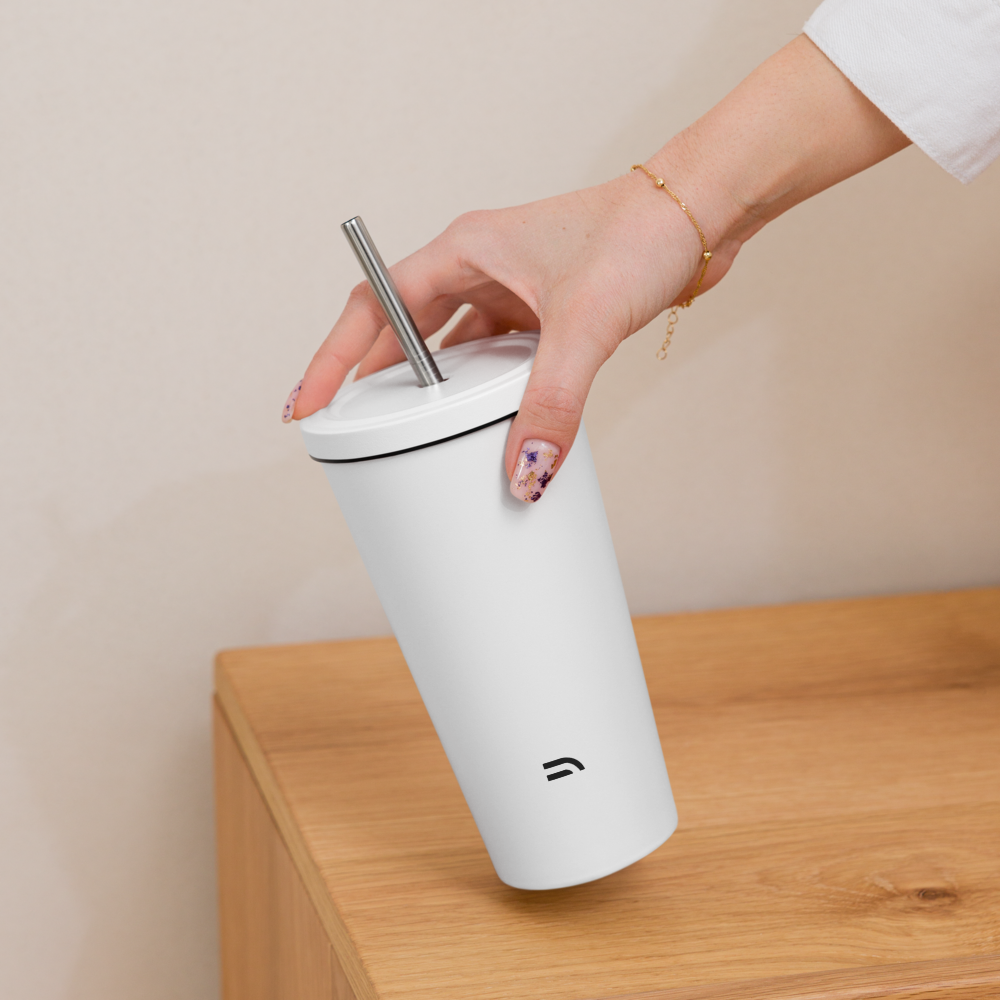 Insulated tumbler with a straw - Frost