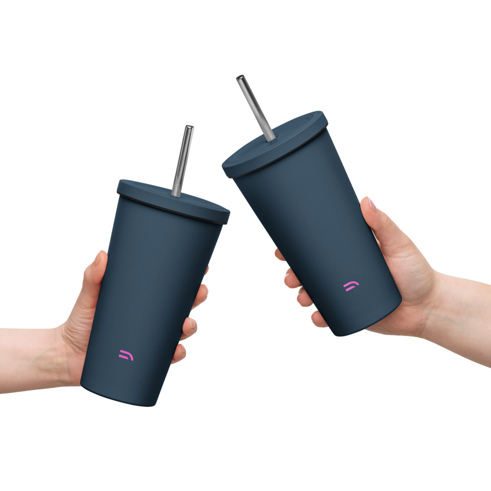 Insulated tumbler with a straw - Storm