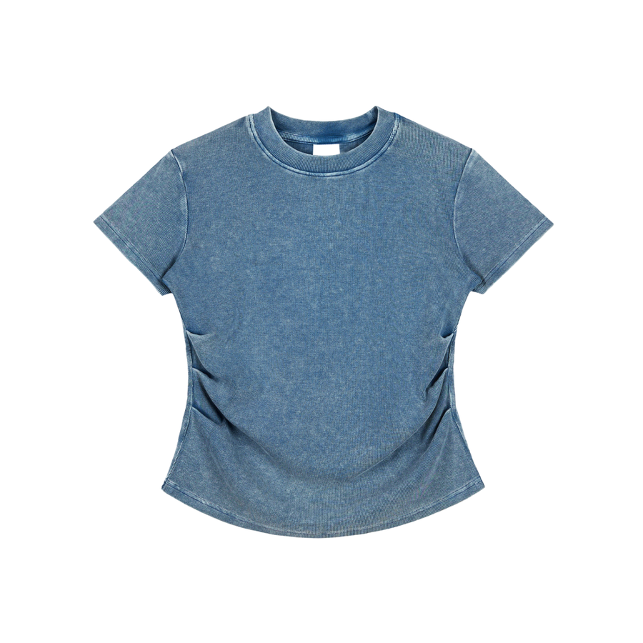 Vintaged-Wash Bodycon Cotton T-Shirt