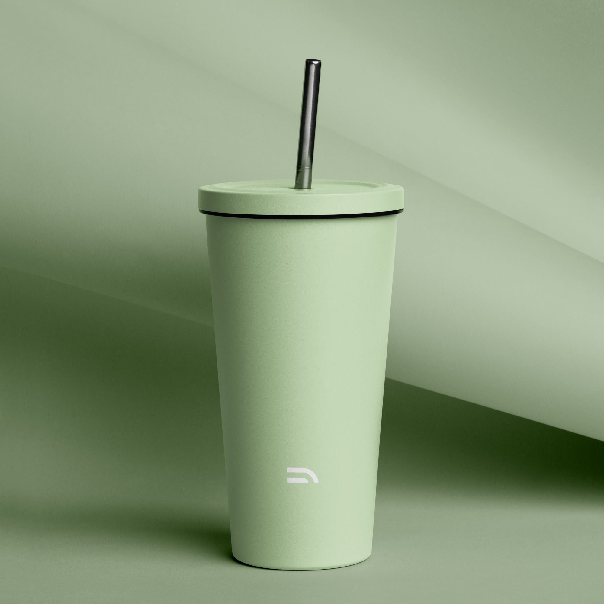 Insulated tumbler with a straw - JADE