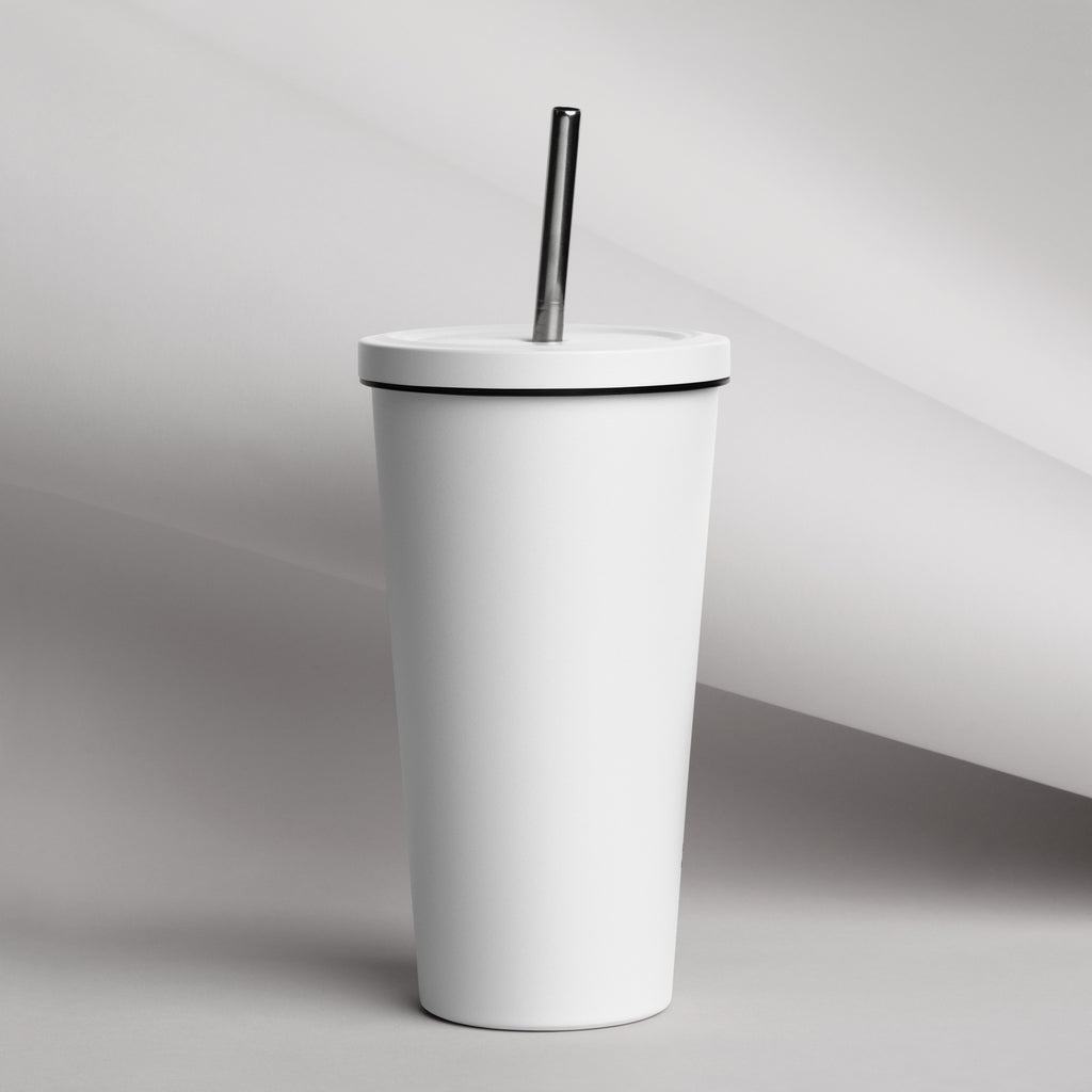 Insulated tumbler with a straw - Frost